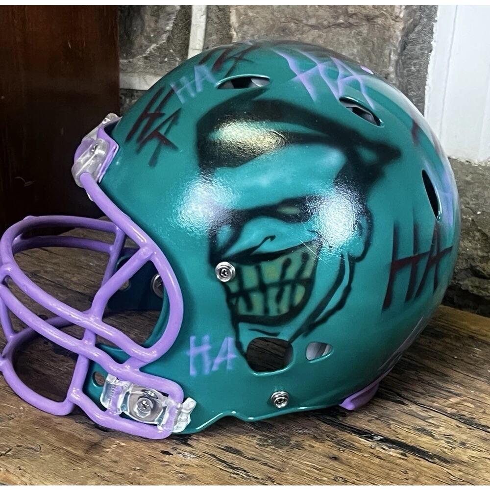 1/1 Custom THE JOKER Riddell Speed Icon Football Helmet ART PIECE Collectible